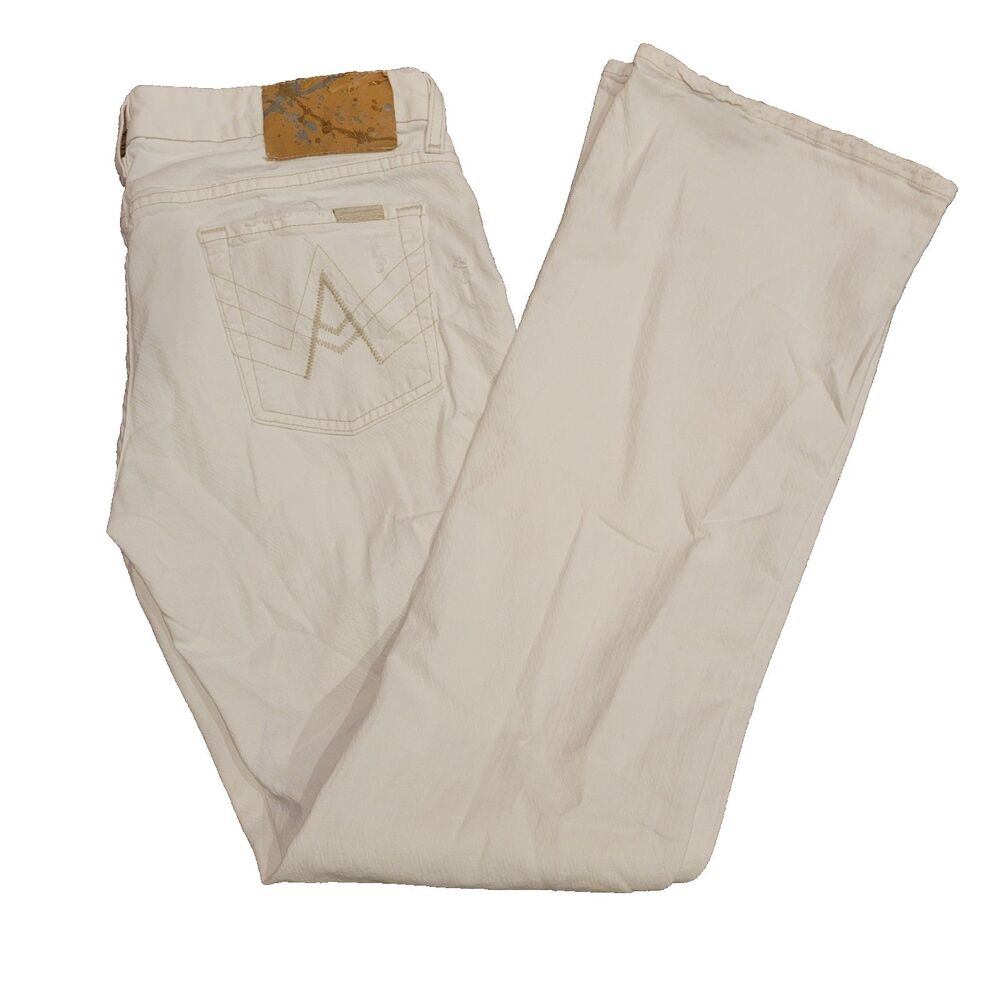 7 for all Mankind Y2K Womens 30 Bootcut Flare "A Pocket" Jeans Distress Low Rise